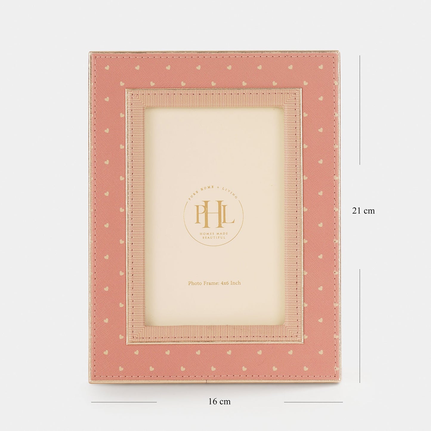 Pink Printed Faux Leather Photo Frame - Small