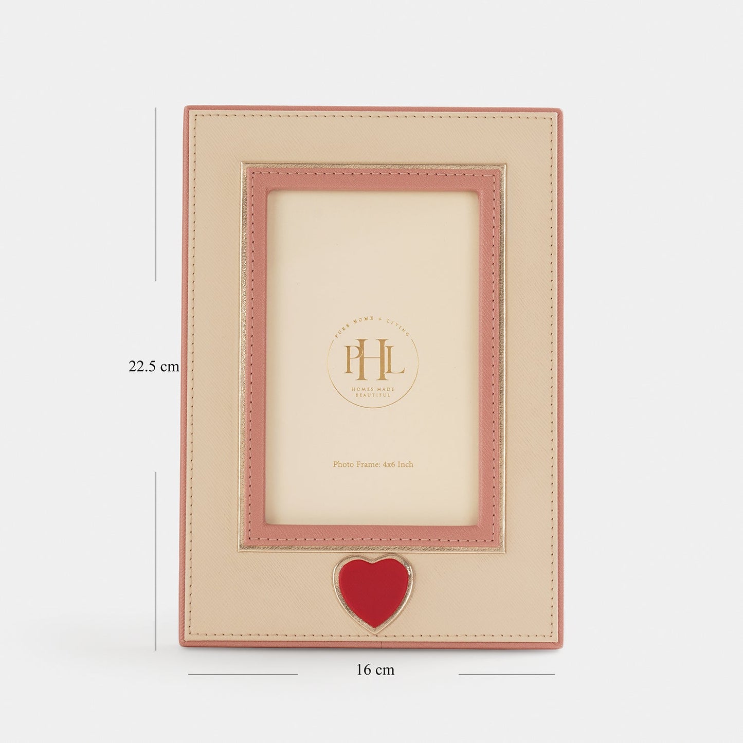 Beige Faux Leather Photo Frame - Small