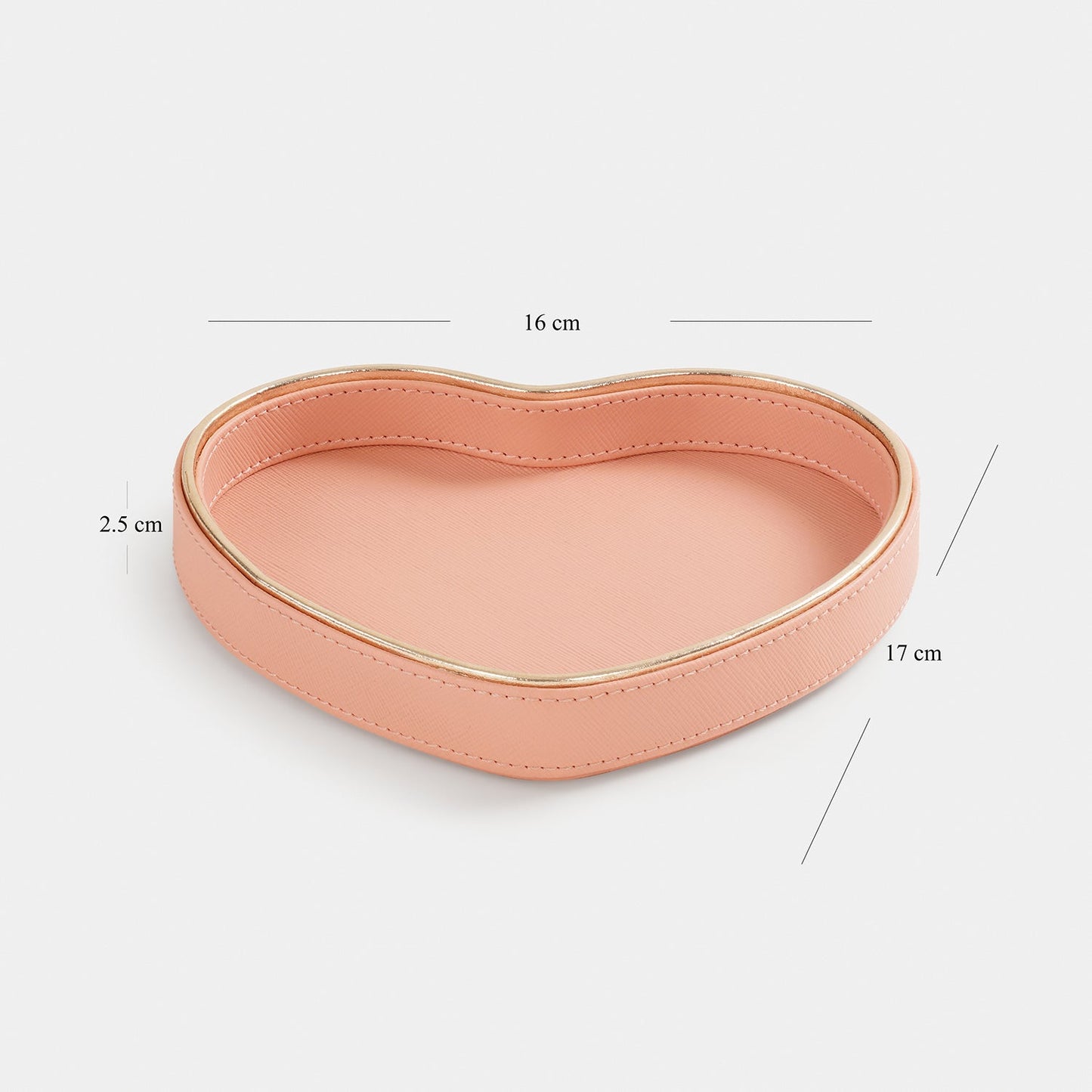 Pink Heart Shaped Faux Leather Tray