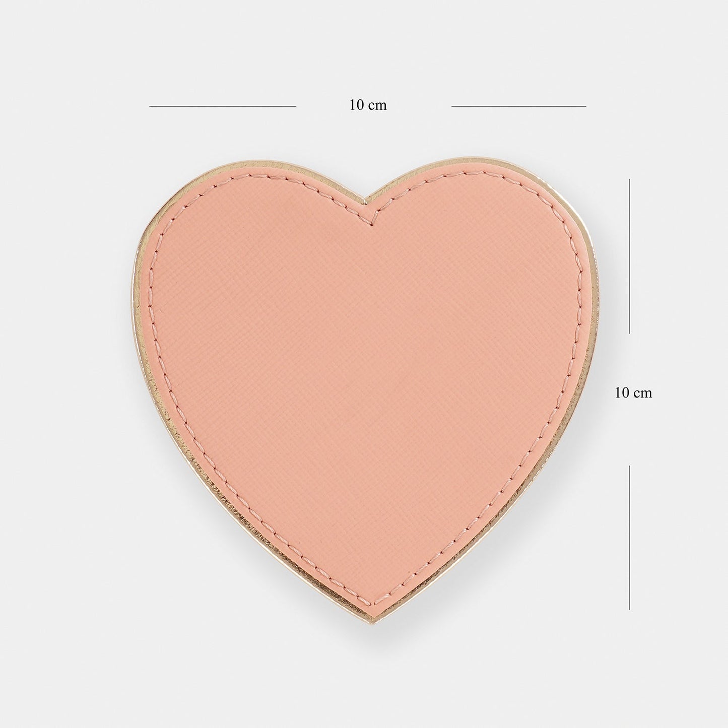 Set of 4 Pink Heart Shaped Faux Leather Coaster