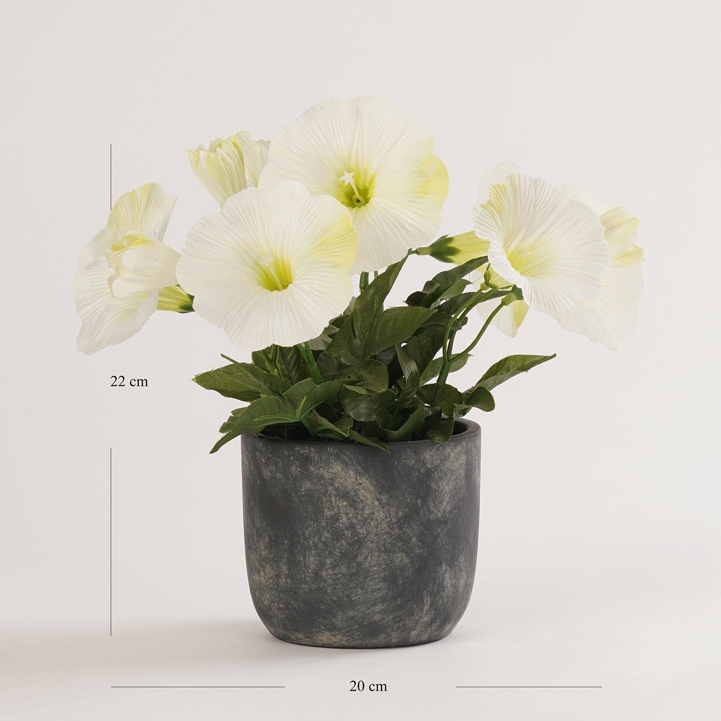 Ivory Artificial Petunia Potted Plant