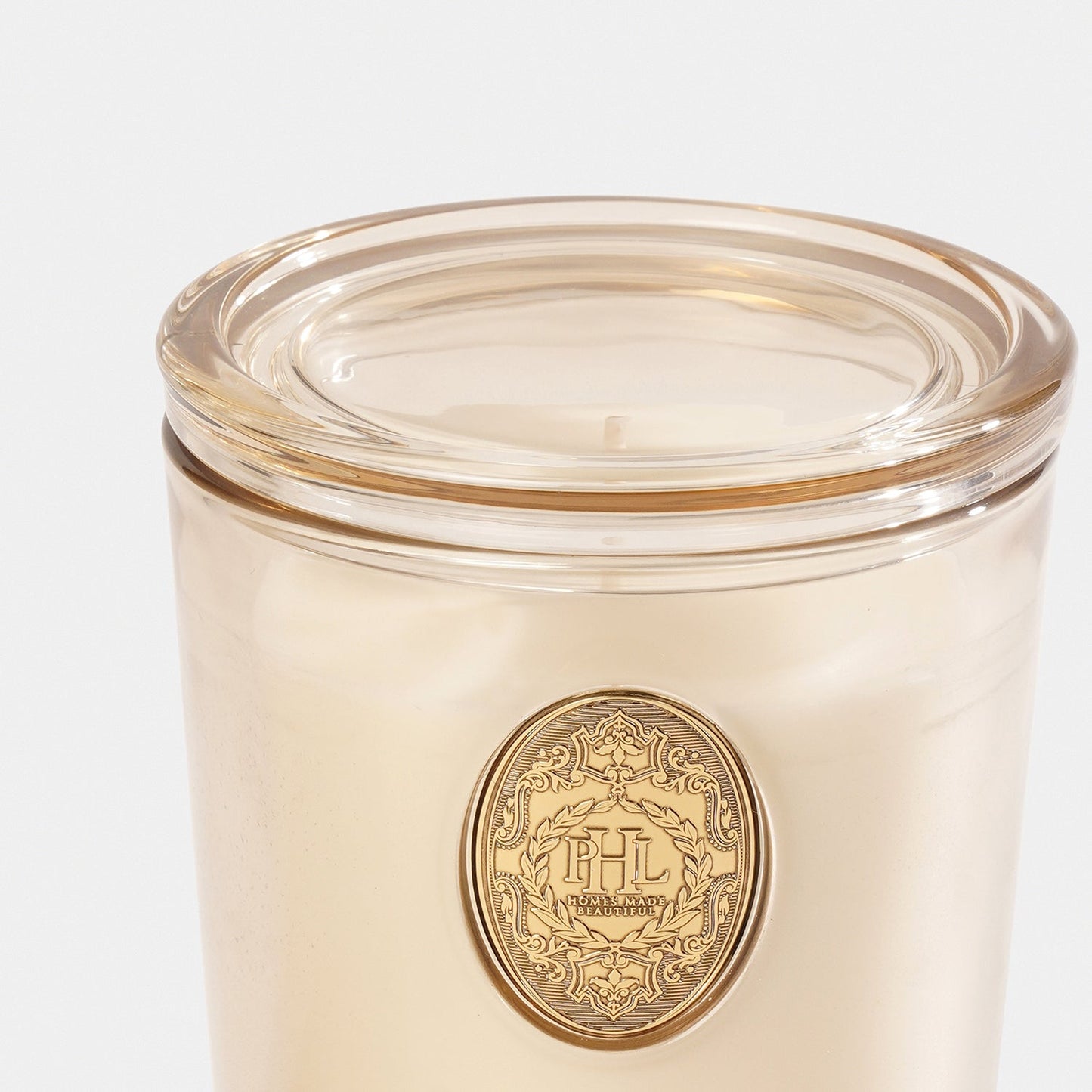 Royal Oud Scented Wax Filled Glass Candle Jar - Light Amber