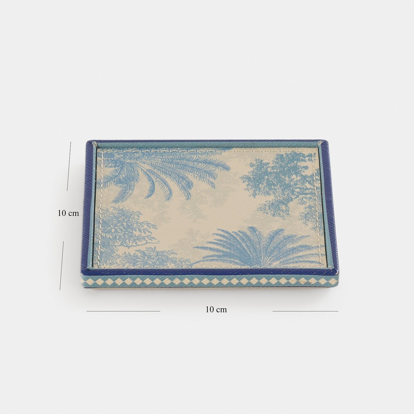Set of 4 Blue Varena Faux Leather Coasters
