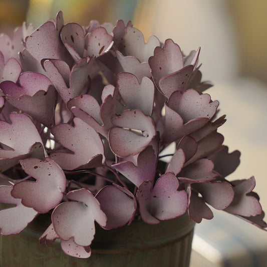 Purple Hydrangea Metal Plant