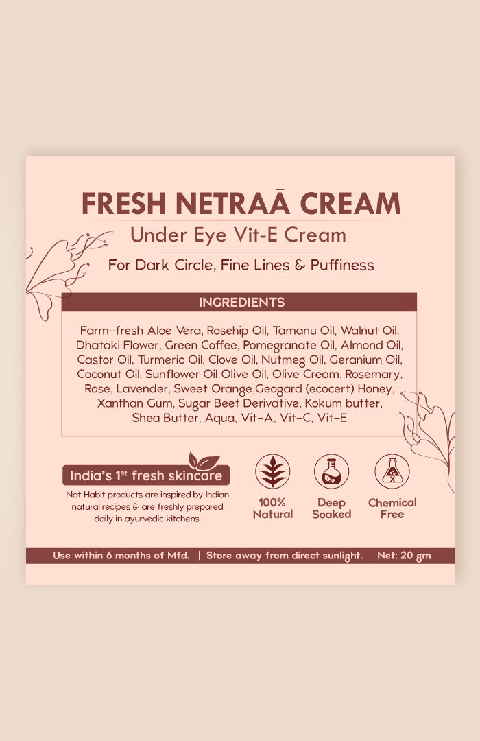 Fresh NetraÄ Cream - Dhataki Soaked UnderEye Care 20g