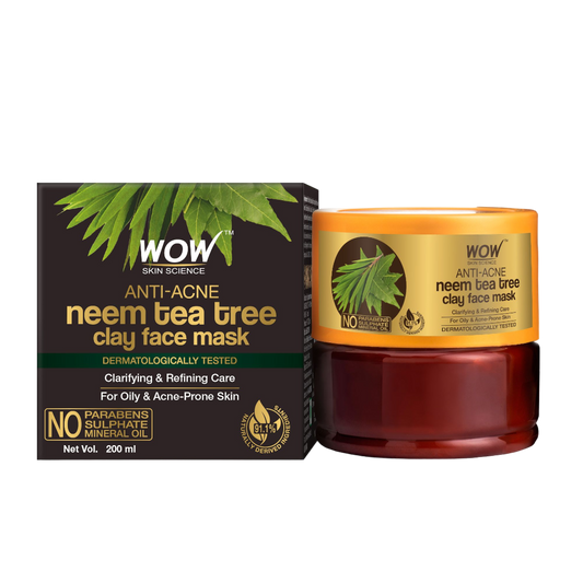 Neem & Tea Tree Oil Anti-Acne Clay Face Mask Controls Oil and Reduces 200ml