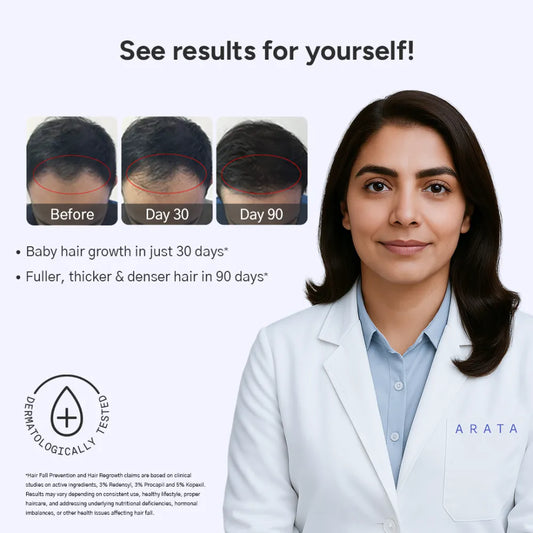 Arata 90-Day Value Pack for Fuller, Denser, Thicker Hair Regrowth 90g