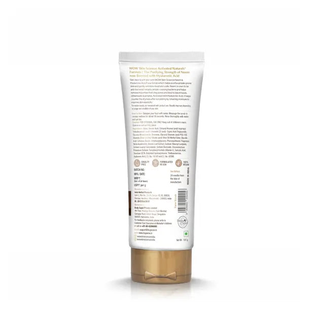 Neem & Hyaluronic Acid Face Scrub Pimple-Free, Glowing Skin 100ml