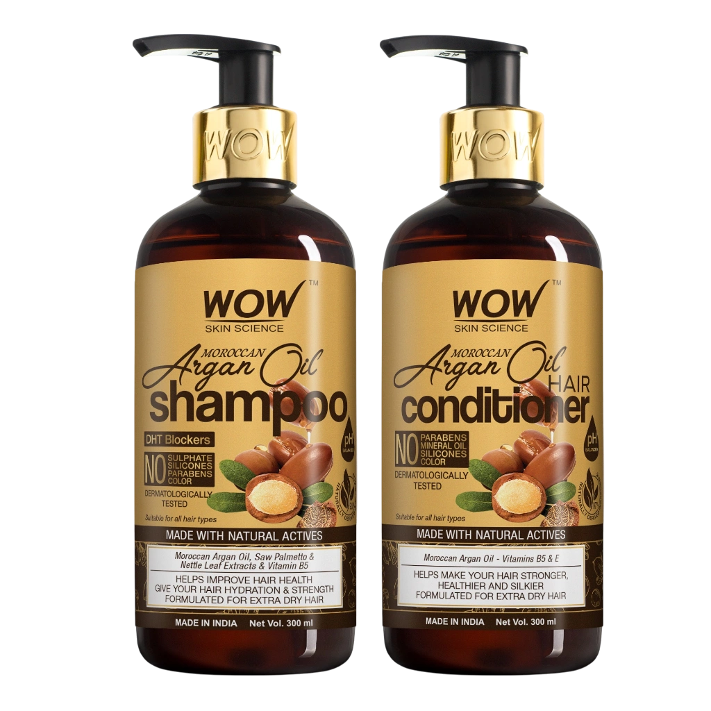 【WOW Skin Science】 Moroccan Argan Oil Shampoo & Conditioner Duo Deep Nourishment & Shine|モロッカン アルガンオイル シャンプー&コンディショナー デュオ|600ml