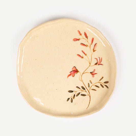 FLORAL PAINTED PLATE 20.8(長) x 20.8(幅) x 1.5(高);直径: 20.8