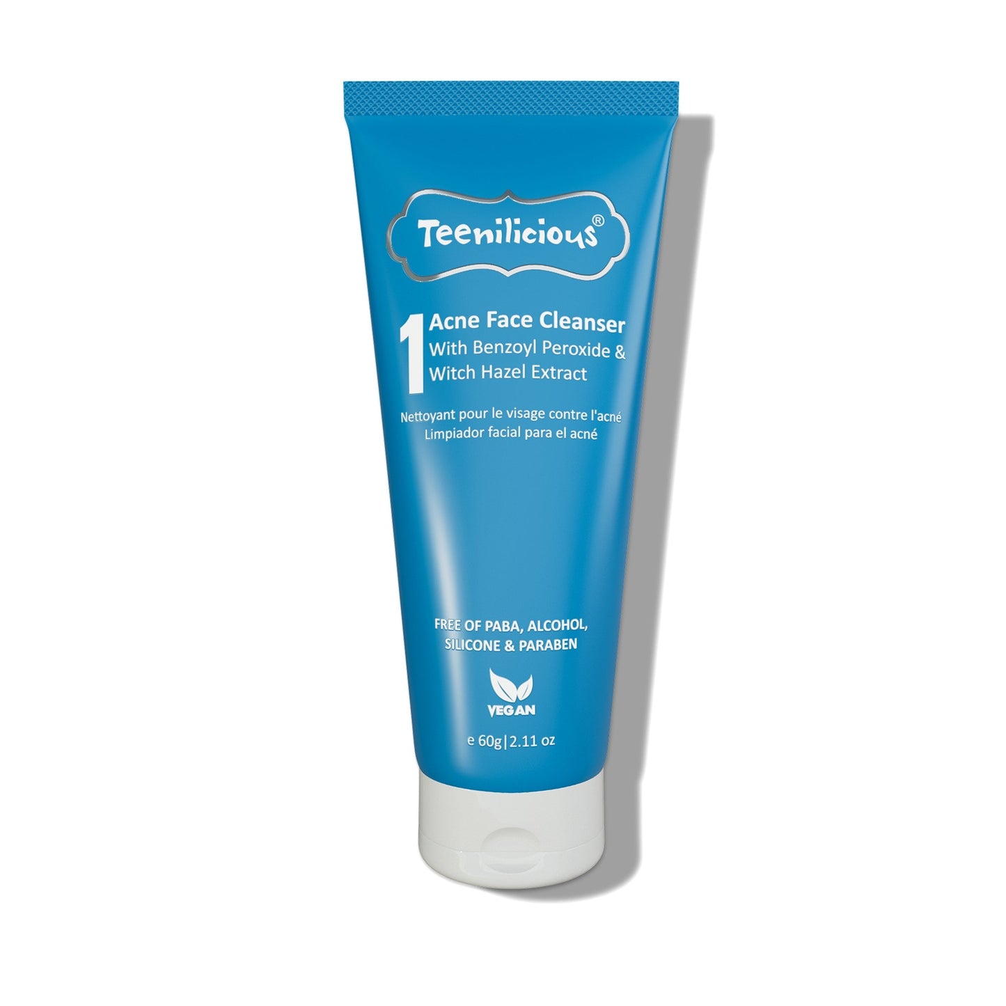 Teenilicious Acne Face Cleanser With Benzoyl Peroxide - For Inflamed Acne