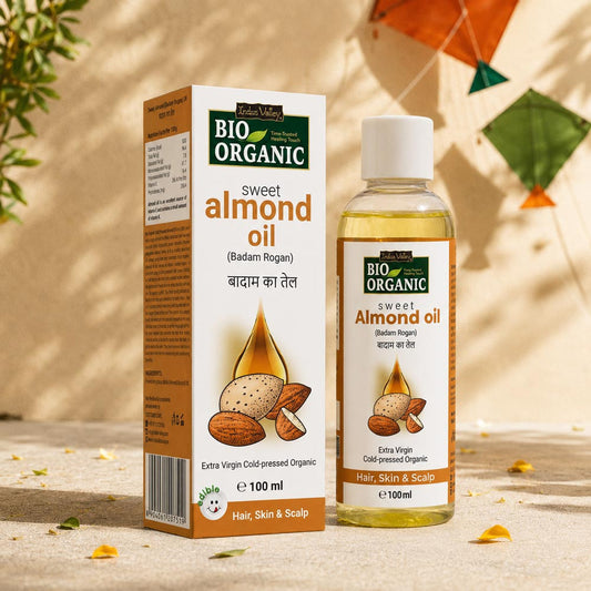 【Indus Valley】 Bio Organic Sweet Almond Oil for Hair and Skin|ビオ オーガニック スイートアーモンドオイル ヘア&スキン用|100ml
