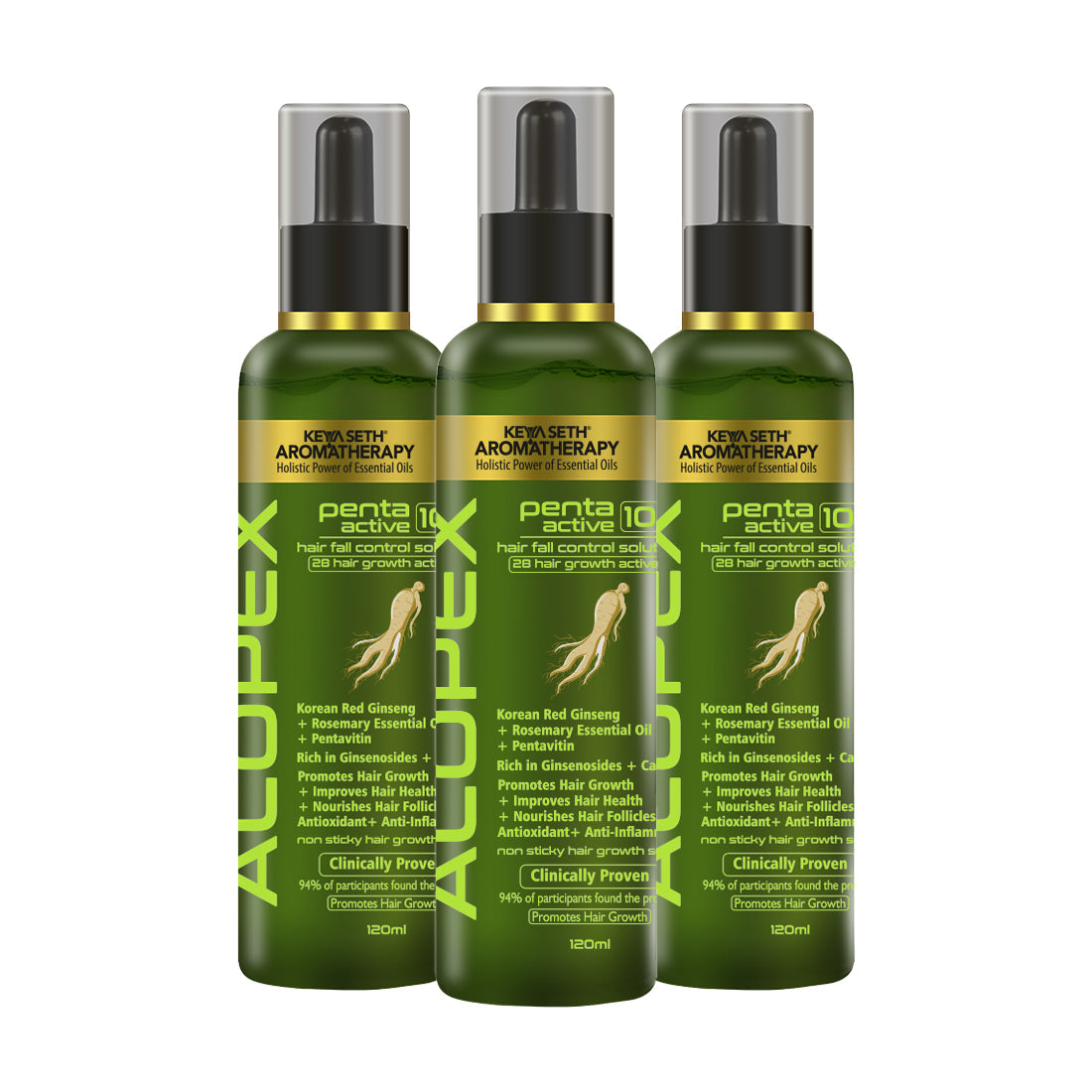 Alopex Penta Active 10, Solution for New Hair Growth & Hair Fall Control, Enriched with Korean Red Ginseng, Biotin & Vitamin E (Clinically Proven) 360g