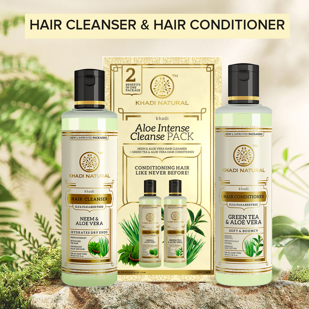 Aloe Intense Cleanse Pack of 2 Hair Care Combo of Cleanser & Conditioner 210ml Each
