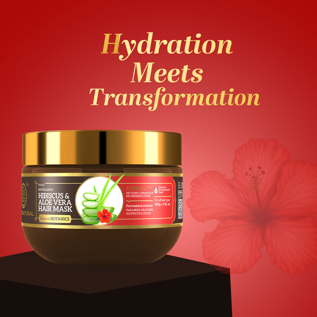 Hibiscus & Aloe Vera Hair Mask - SLS, Parabens & Color Free 200gm