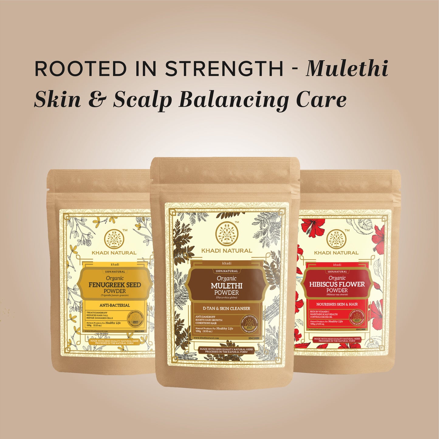Organic Mulethi Powder For Hair - 100% Natural 100gm