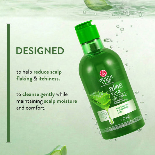 【Ayouthveda】 Aloe Vera Shampoo for Hair Care, Dandruff & Itchy Scalp | Root-Cause Focused Scalp Care | Phytotherapy-Based Formula | Gentle Cleansing|アロエベラ シャンプー|250ml