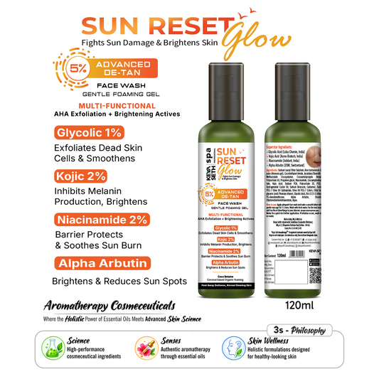 【Keya Seth】 Sun Reset Glow 5% Advanced De-Tan Foaming Face Wash Gel|サンリセットグロウ 5% デタン フォーミング フェイスウォッシュジェル|120ml