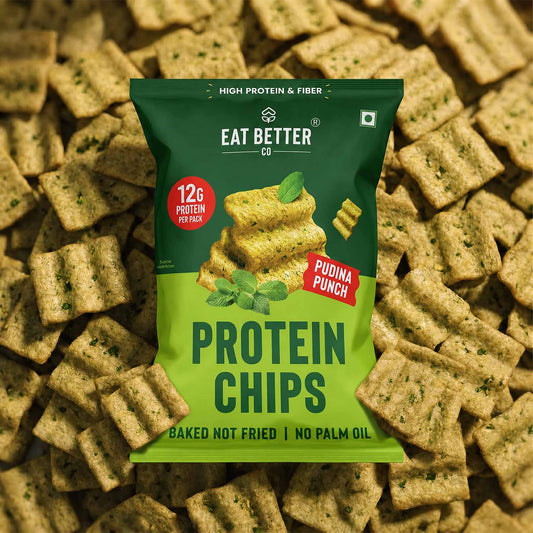 【Eat Better Co】 Protein Chips - Pudina Punch|プロテインチップス プディナ(ミント)パンチ|55g