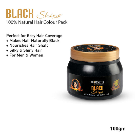 Hair Color Kit: Black Shine Hair Color Pack, Color Retaining Shampoo, Jojoba & Lavender Hair Spa & Aromatic Serum for Long-Lasting, Vibrant & Nourished Hair 542ml