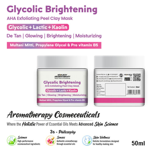 【Keya Seth】 Glycolic Brightening AHA Exfoliating Peel Clay Mask|グリコール ブライトニング AHA エクスフォリエイティング ピール クレイマスク|50ml