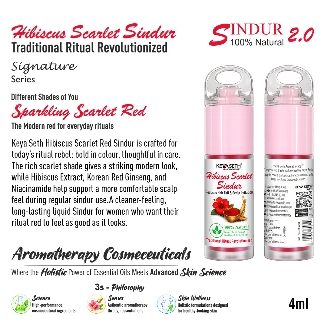 【Keya Seth】 Limited Edition Hibiscus Scarlet Red Liquid Sindur|ハイビスカス スカーレットレッド リキッド シンドゥール|4ml