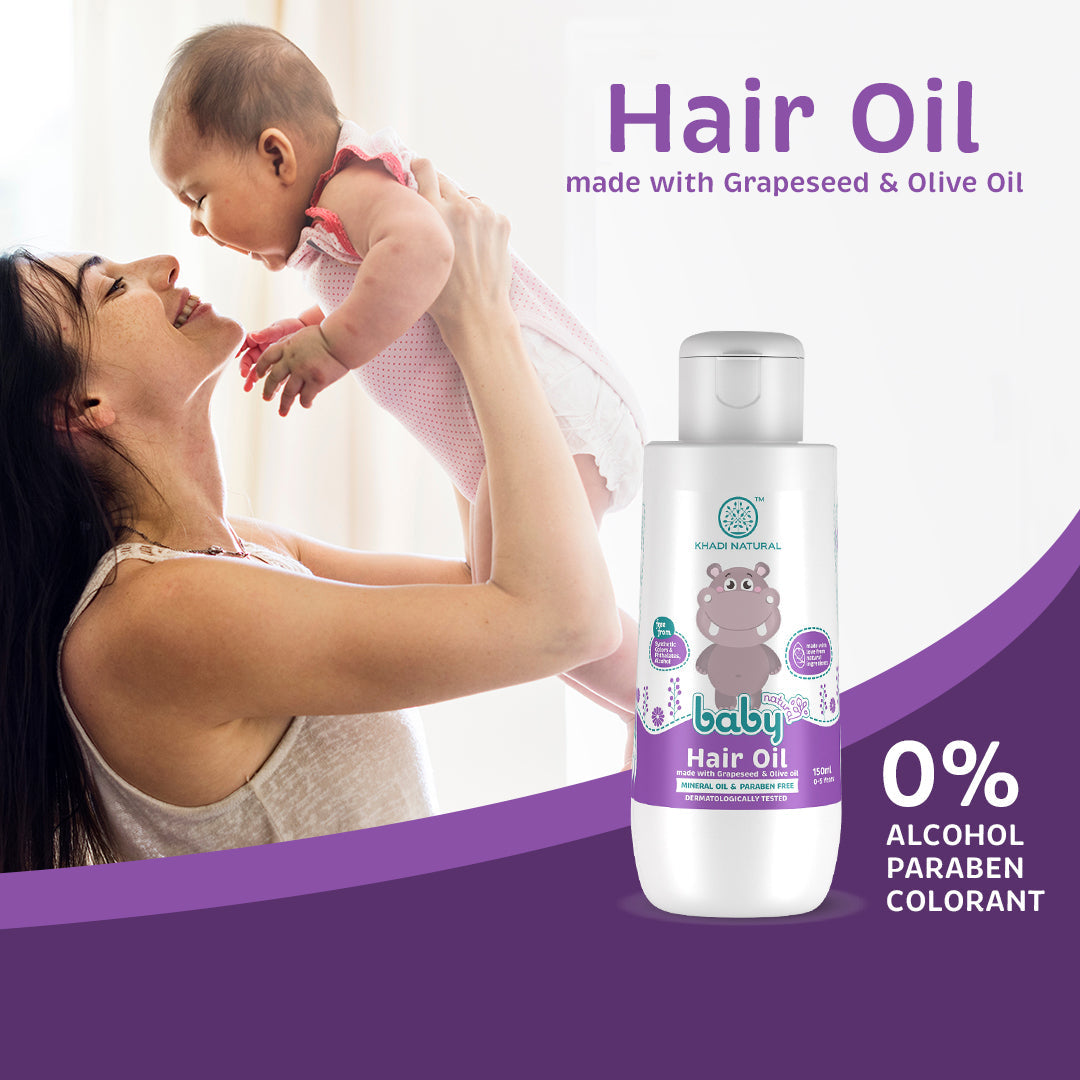 Baby Hair Oil with Grapeseed and Olive - Lightweight and Non-Sticky Formula 150ml