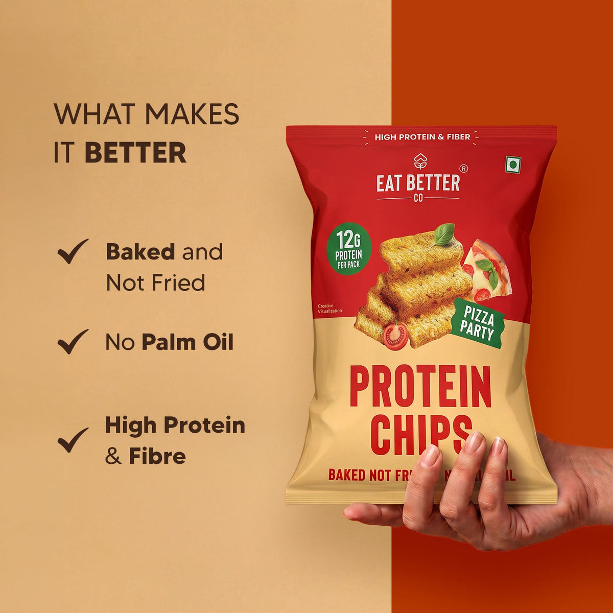 【Eat Better Co】 Protein Chips - Pizza Party|プロテインチップス ピザパーティー|55g