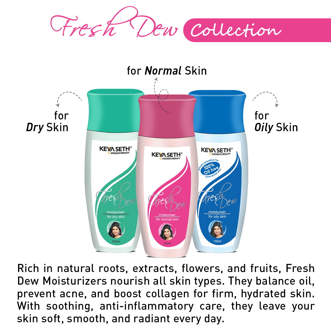 Fresh Dew Daily Face Moisturizer Quick Absorbing Non-Sticky, Flawless Skin Lotion for Normal Skin Enriched with Essential Oil 200ml