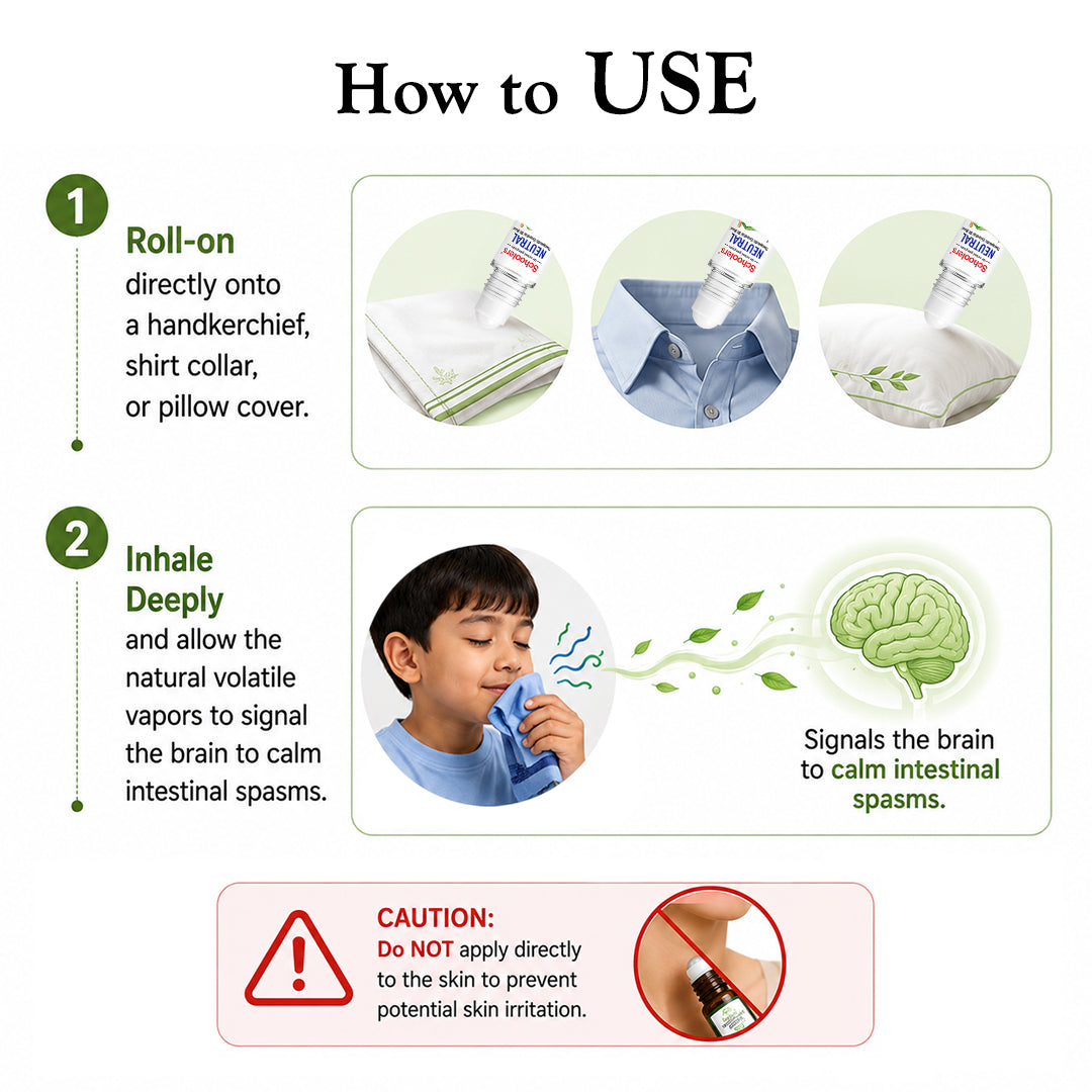 Schoolers Neutral Baby & Kids Aroma Roll-On with Basil, Chamomile & Lavender Oils