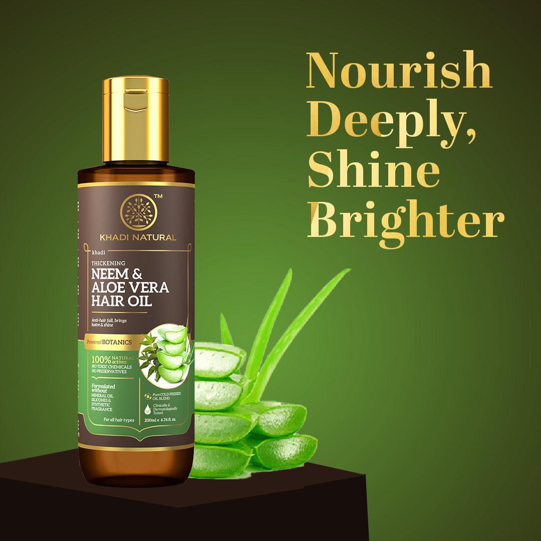 Neem & Aloe Vera Hair Oil - Mineral Oil, Silicones, Synthetic Fragrance Free 200ml