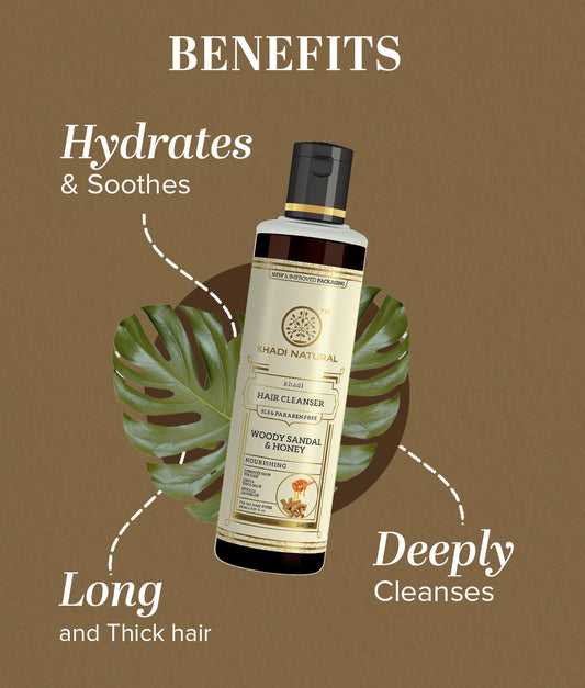 Woody Sandal & Honey Hair Cleanser SLS & Paraben Free 210ml