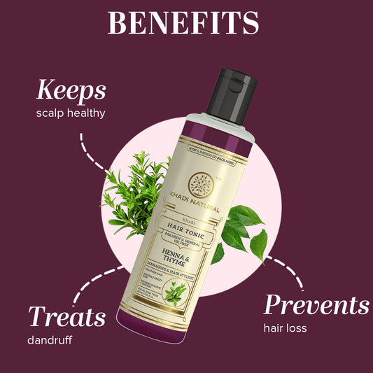Henna Thyme Hair Tonic Paraben & Mineral Oil Free 210ml