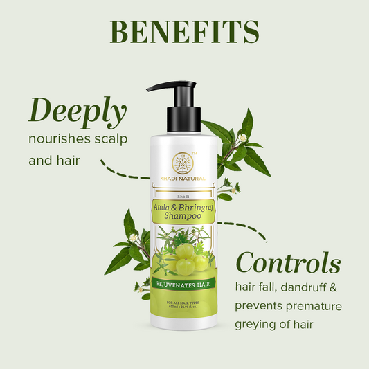Amla & Bhringraj Hair Shampoo For Control Dandruff & Hair Fall 650ml