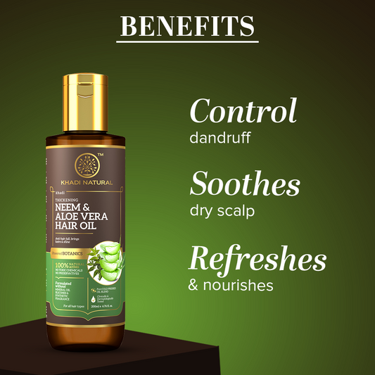 Neem & Aloe Vera Hair Oil - Mineral Oil, Silicones, Synthetic Fragrance Free 200ml