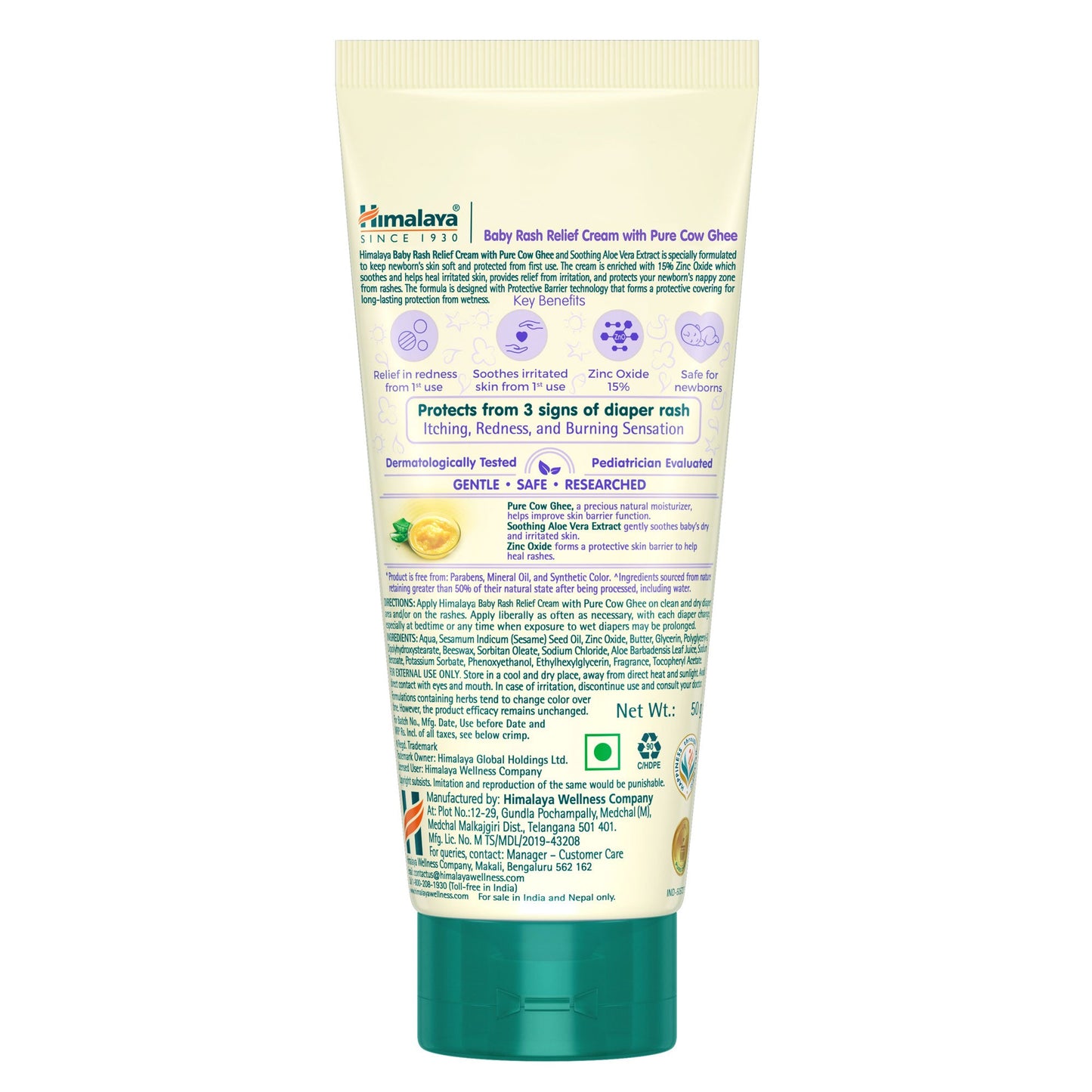 Himalaya Baby Rash Relief Cream with Pure Cow Ghee 20g
