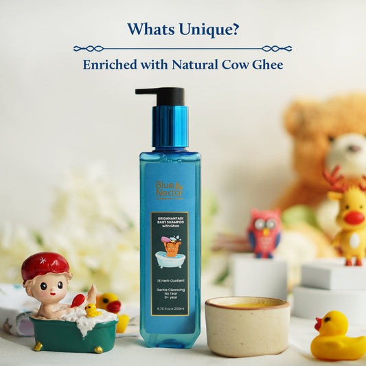 Niraa Baby Shampoo with Natural Ghee for Gentle Cleansing | No Tear Formula (14 Herbs, 200ml) 200ml