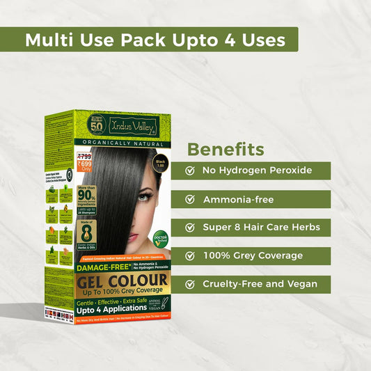 【Indus Valley】 Damage Free Natural Gel Hair Colour|ダメージフリー ナチュラル ジェルヘアカラー|Burgundy / Pack of 1
