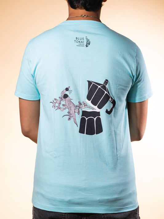 Coffee T-Shirt Blue (Mokapot) XXL