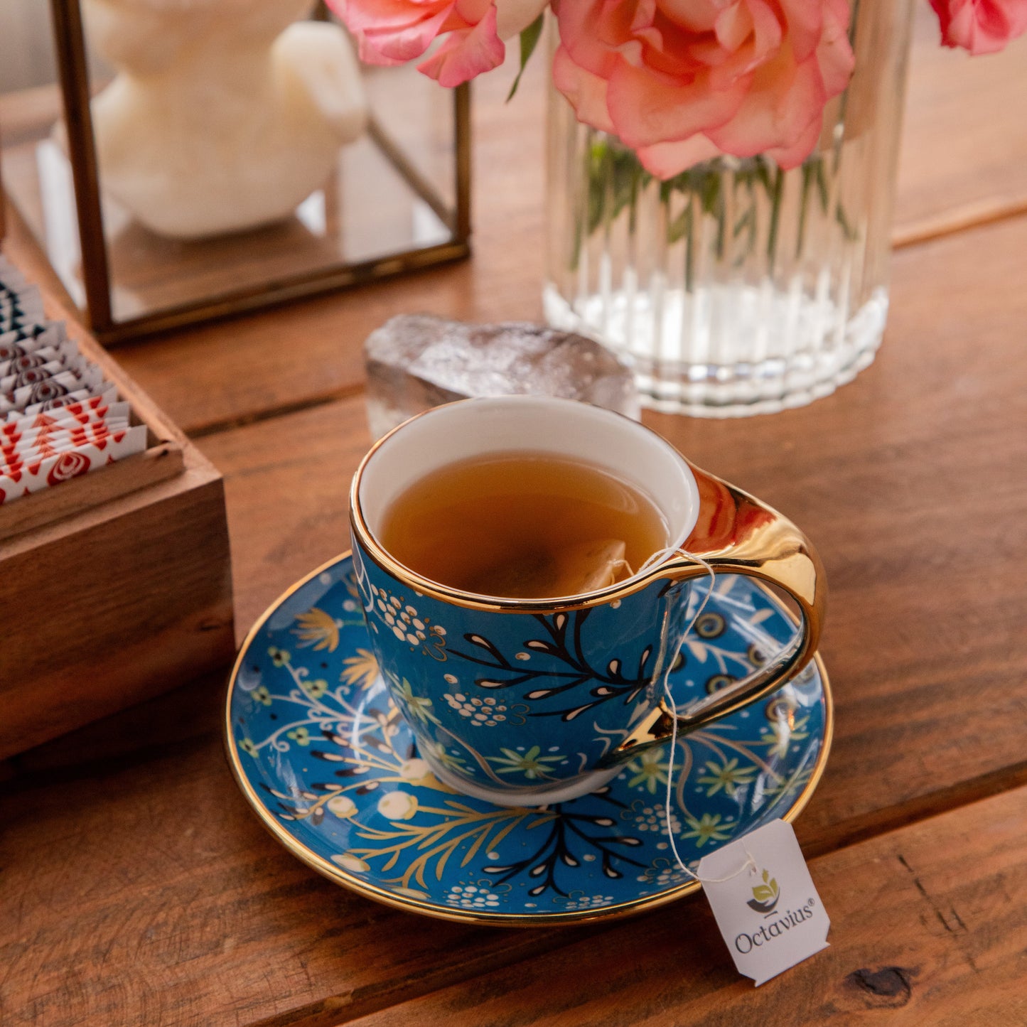 Tea Explorers’ Collection in Tree of Life Wooden Caddy (50 Enveloped Teabags) 50 Tea Bags
