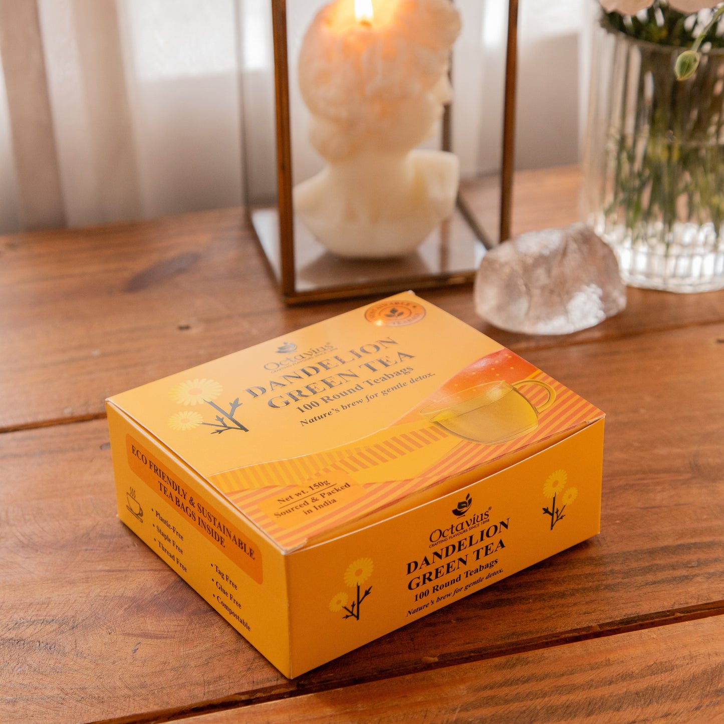Octavius Dandelion Green Tea – 100 Round Teabags 150g