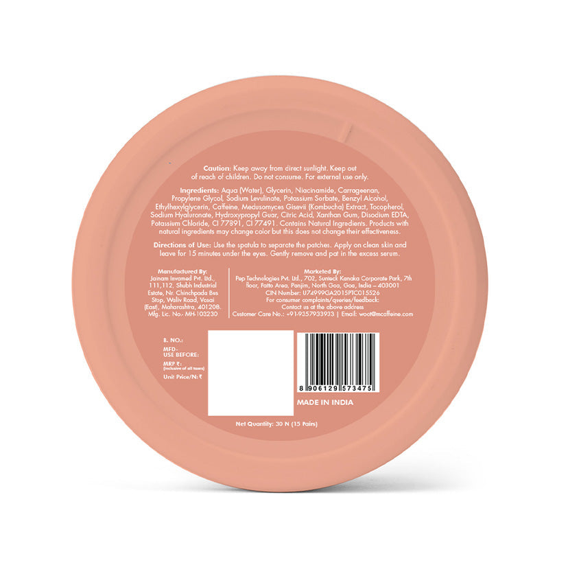 Hydrogel Kombucha Under Eye Patches - 15 Pairs