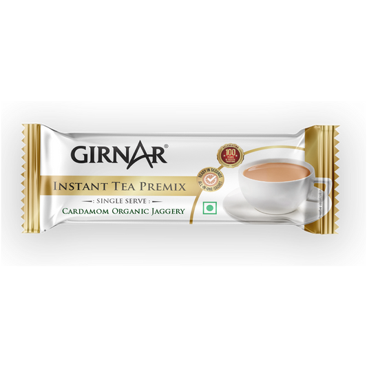 【Girnar】 Instant Cardamom Chai Premix With Organic Jaggery|インスタント カルダモンチャイ プレミックス(オーガニックジャグリーイリ)|10 Sachets