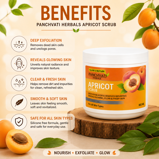 【Panchvati Herbals】 Apricot Scrub|アプリコット スクラブ 大容量|800ml