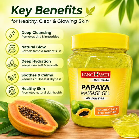 【Panchvati Herbals】 Papaya Massage Gel Pack of 2|パパイヤ マッサージジェル 2個セット|500g×2