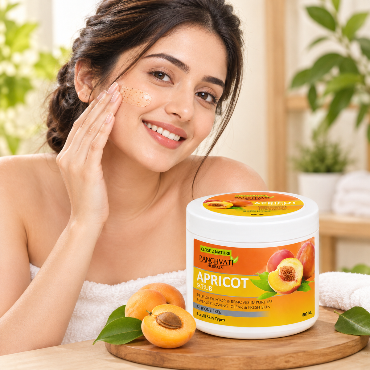【Panchvati Herbals】 Apricot Scrub|アプリコット スクラブ 大容量|800ml