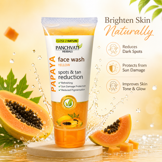 【Panchvati Herbals】 Papaya Face Wash Pack of 6|パパイヤ フェイスウォッシュ 6本セット|60ml×6