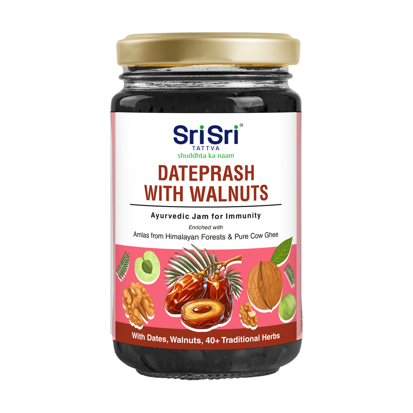 【Sri Sri Tattva】 Dateprash with Walnuts Ayurvedic Jam for Immunity| デートプラッシュ(クルミ入り) アーユルヴェーダ免疫サポートジャム| 450g