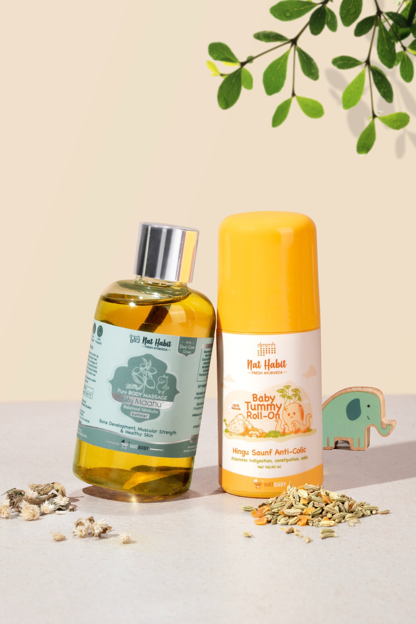 Hingu Saunf Tummy Roll-On & Baby Maahu Balamool Nimbuka コンボパック 2個セット