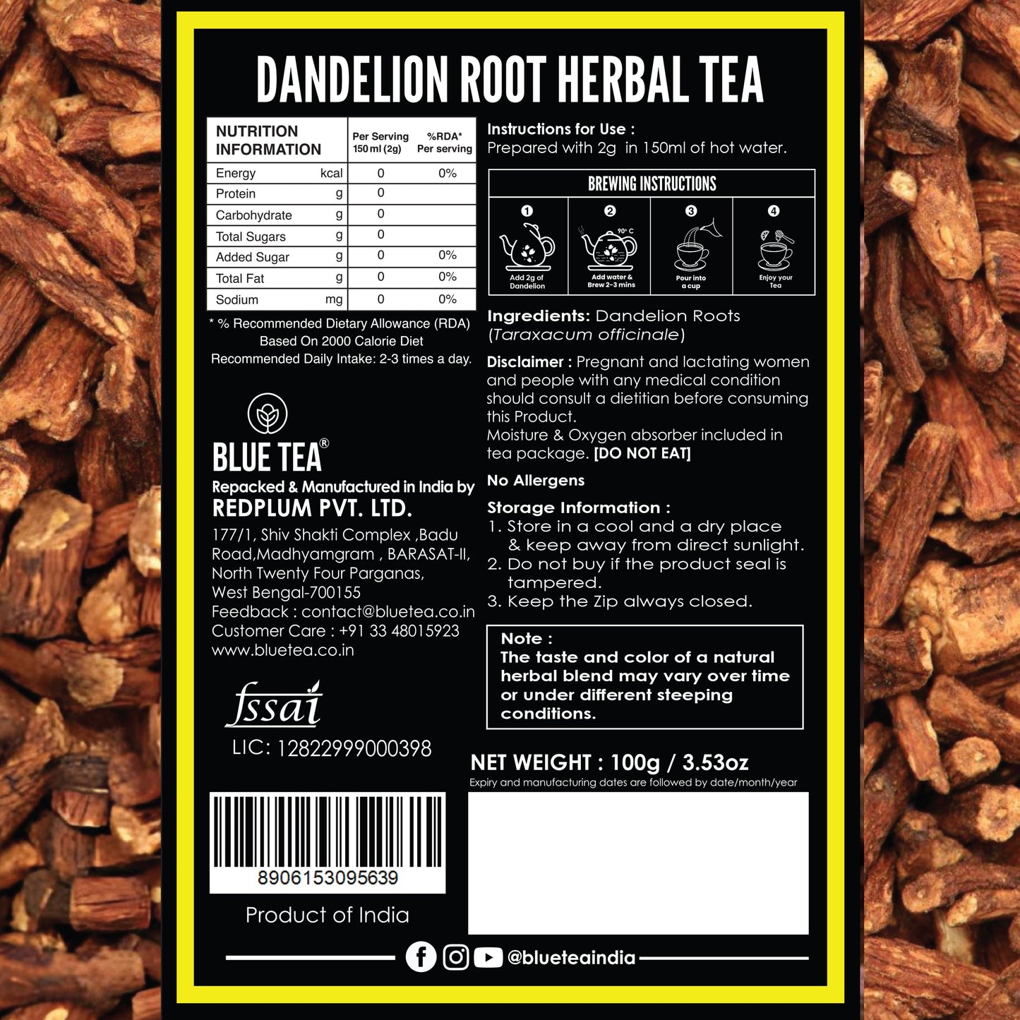 Dandelion Root Herbal Tea - 100g 100G